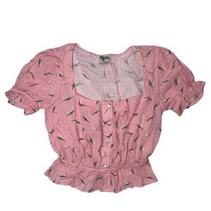 Show Me Your Mumu Pink Floral  Crop Top NWT